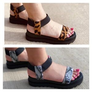 Animal Print Platform Sandals